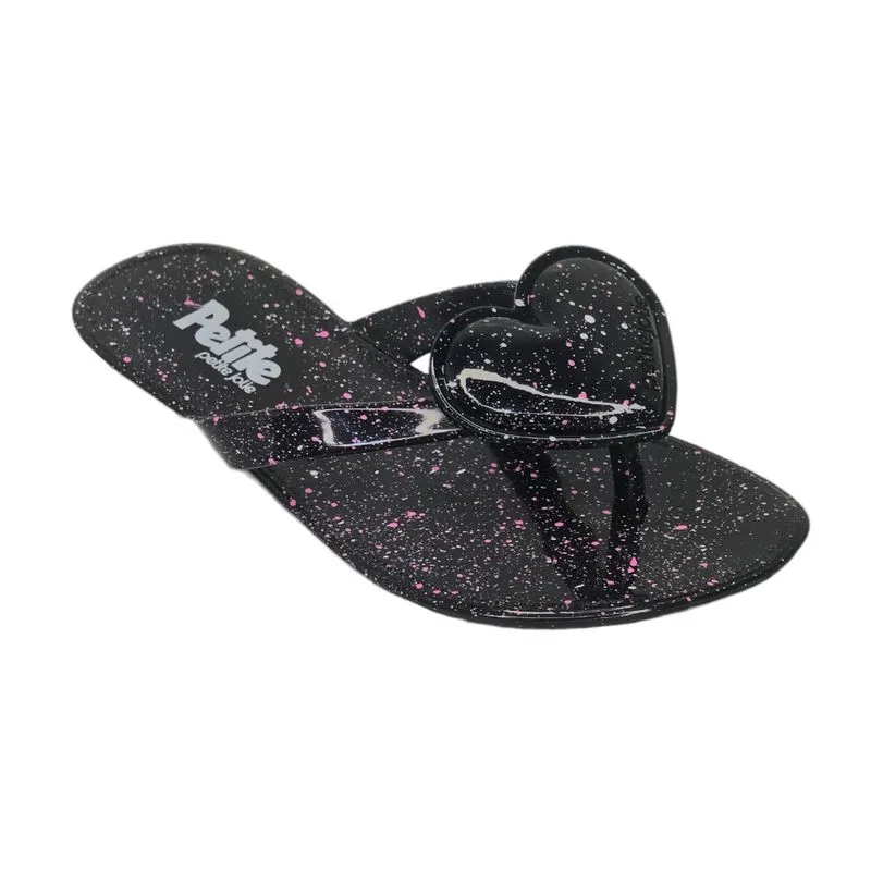 Chinelo Petite Jolie Menina Lucky Preto PJ6450IN