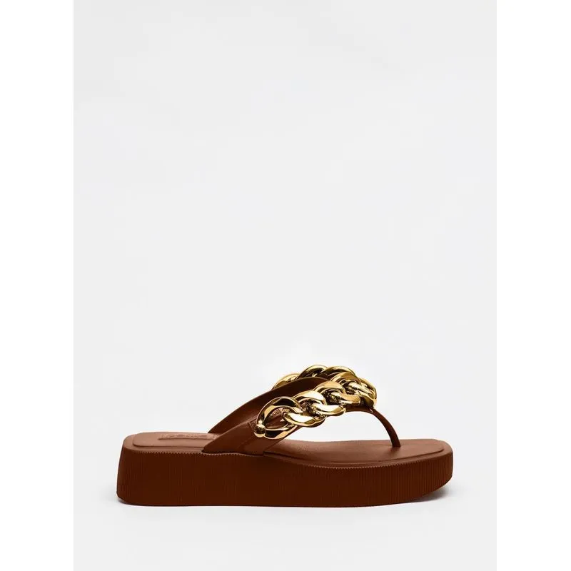 Chinelo Petite Jolie Hit Chocolate/Ouro PJ6515 35-6