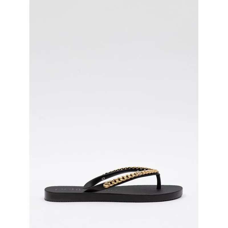 Chinelo Petite Jolie Fresh Preto/Ouro PJ7122 38
