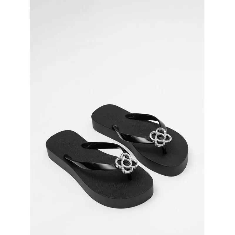 Chinelo Petite Jolie Fresh Up Preto/Grafite PJ7634 33-34