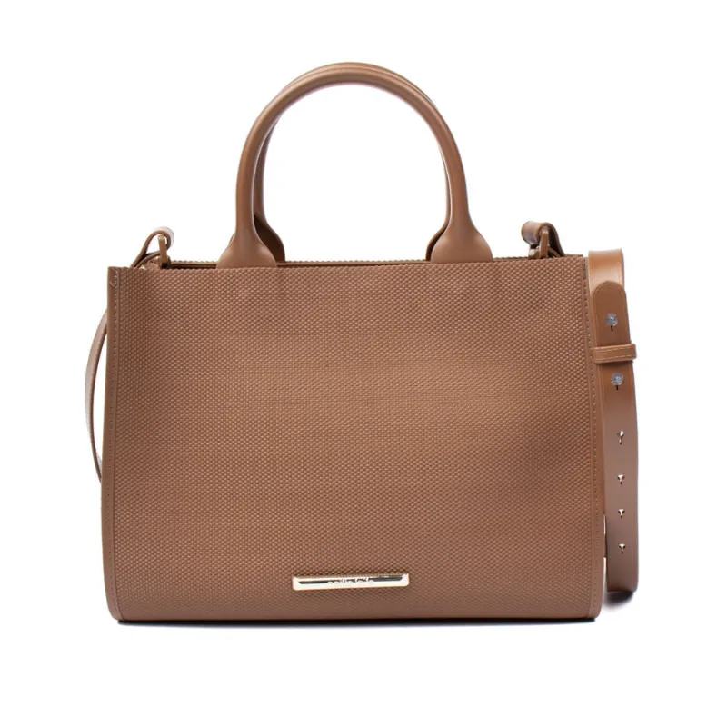 Bolsa Feminina Petite Jolie Tote Média Tramado Marrom Escuro - U