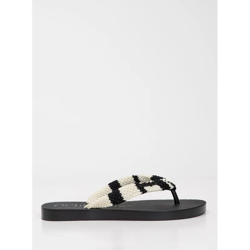 Chinelo Petite Jolie Fresh Crochê Preto/White PJ7766 33-4