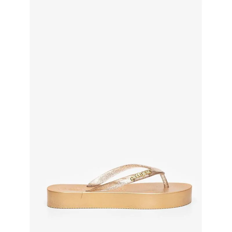Chinelo Petite Jolie Fresh Up Glitter Ouro/Vanilla PJ7705 38