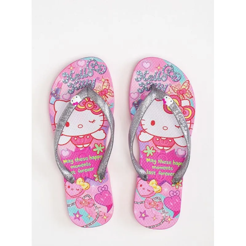 Chinelo Hello Kitty Glitter Prata/Hello Kitty 17 PJ7206HK 37