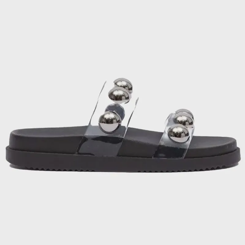 Chinelo Feminino Ice Translúcido Preto Petite Jolie PJ7186