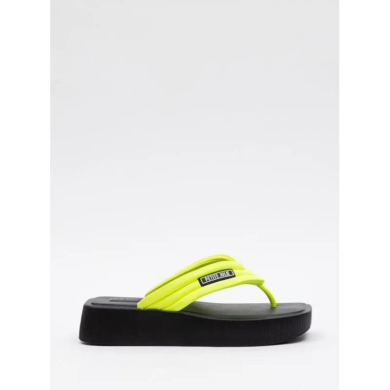 Chinelo Petite Jolie Hit Amarelo Neon/Preto PJ7286 33-4