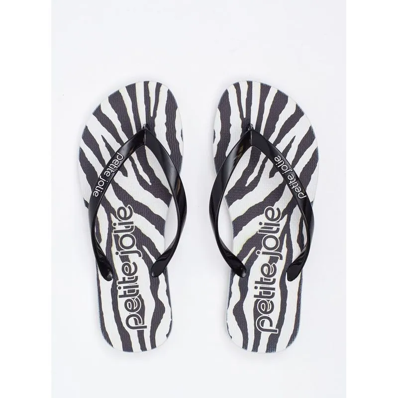 Chinelo Petite Jolie Fresh Preto/Bco/Animal Print 2 PJ6969 37
