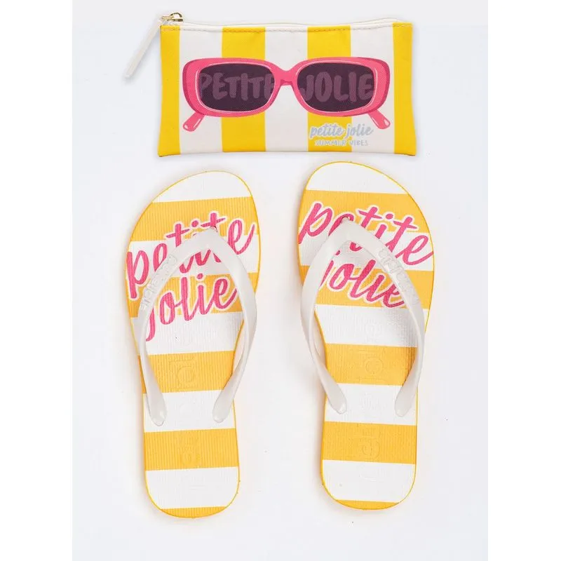 Chinelo Petite Jolie Fresh White/Listra Amarela PJ7426 38