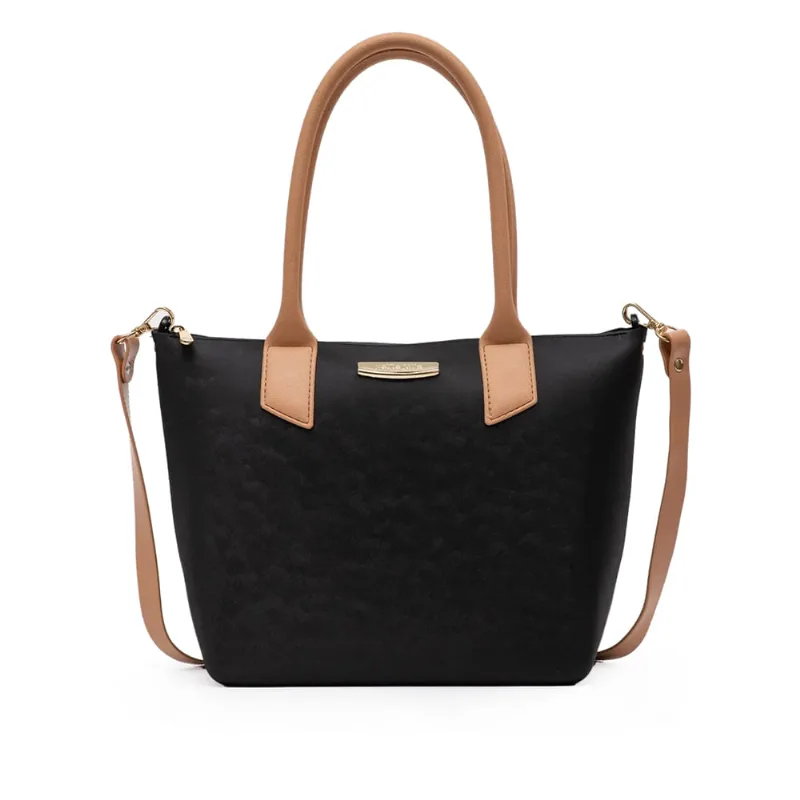 Bolsa Feminina Petite Jolie Tiracolo Média com Alça Preto/Bege - U