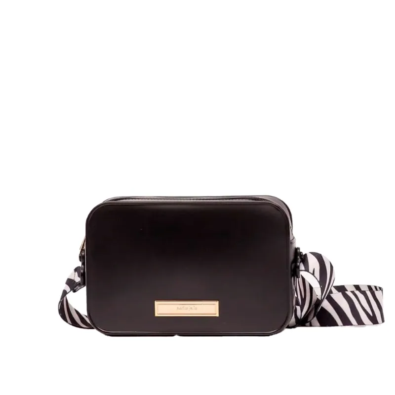 Bolsa Feminina Petite Jolie Tiracolo Pequena Zebrada Preto - U