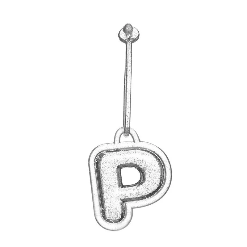 Chaveiro De Letra Full Glitter Prata PJ6023 P