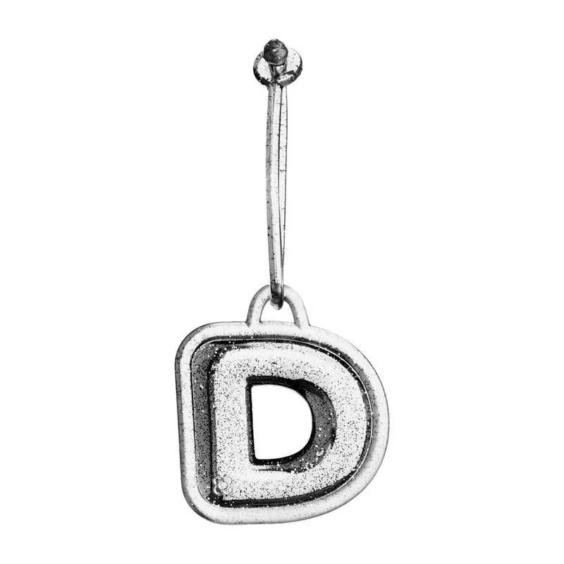 Chaveiro De Letra Full Glitter Prata PJ6023 D