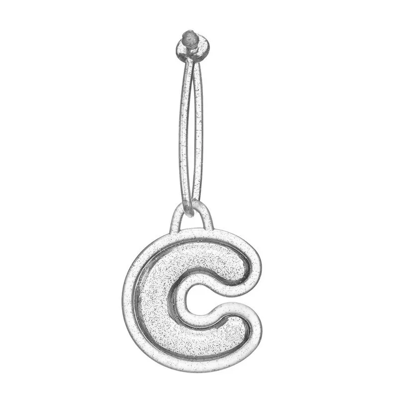 Chaveiro De Letra Full Glitter Prata PJ6023 C