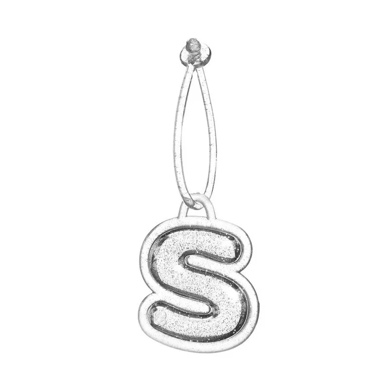 Chaveiro De Letra Full Glitter Prata PJ6023 S