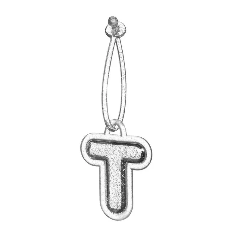 Chaveiro De Letra Full Glitter Prata PJ6023 T