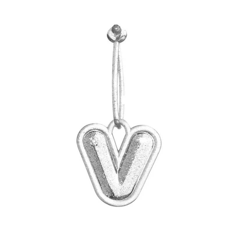 Chaveiro De Letra Full Glitter Prata PJ6023 V