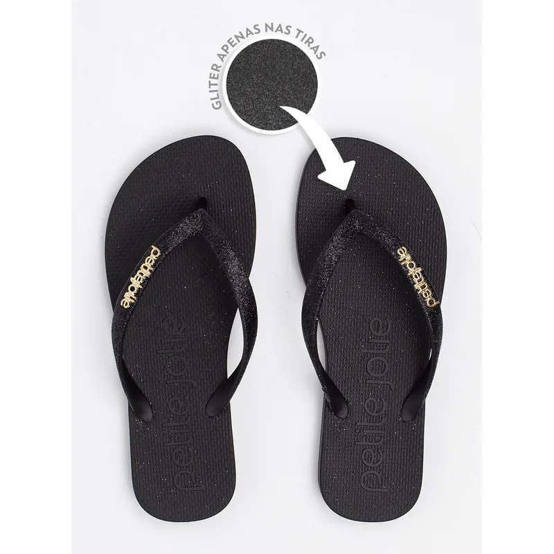 Chinelo Petite Jolie Fresh Preto PJ7298 33-4