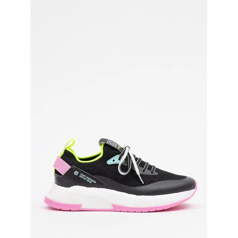 Tênis Petite Jolie Puff Sneaker Preto/Branco/Pink PJ7130II 37
