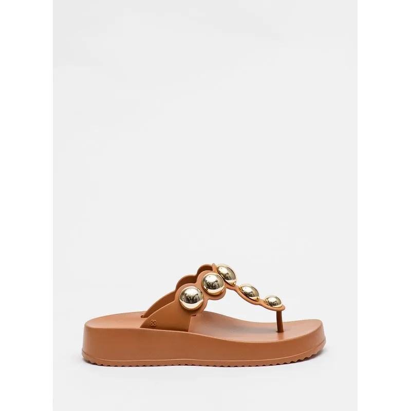 Chinelo Petite Jolie Bold Doce De Leite PJ7586 39-0