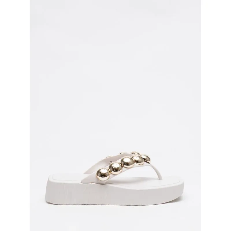 Chinelo Petite Jolie Hit White/Ouro PJ7139 35-6