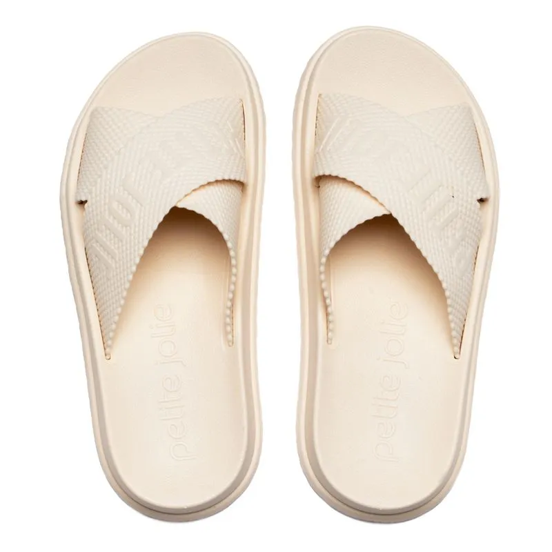 Chinelo Slide Feminino Petite Jolie Flatform Bege - 37