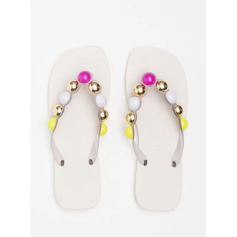 Chinelo Petite Jolie Refresh Bold Translúcido/White PJ7631 33-4
