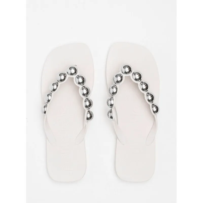 Chinelo Petite Jolie Refresh Bold White/Níquel PJ7631 38