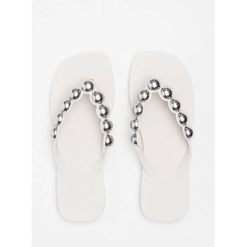 Chinelo Petite Jolie Refresh Bold White/Níquel PJ7631 35