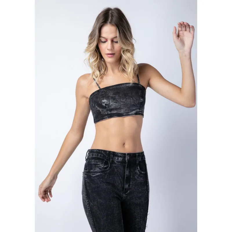 Top de Alça Preto P