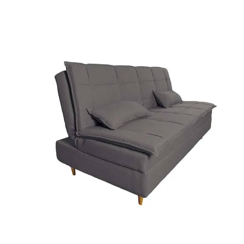 Sofá Cama 3 Lugares 197cm Soho Suede Cinza Herrero Decor Cinza