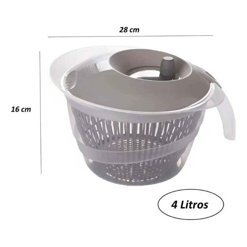 Secador Centrifuga De Saladas E Verduras Manual 4l Plasútil