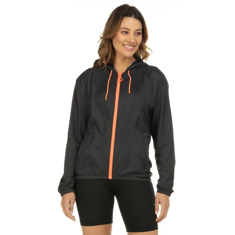 Jaqueta com Capuz Oxer Feminina Toledo Refletivo Costas Preto Jaqueta com Capuz Oxer Feminina Toledo Refletivo Costas Rosa Claro GG