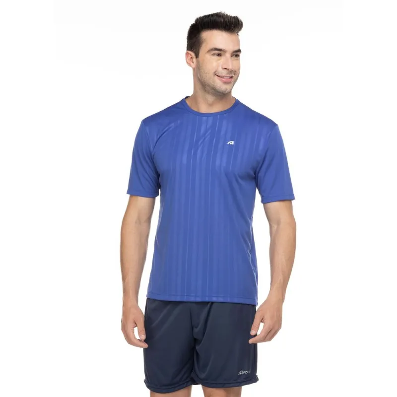 Camiseta Adams Manga Curta Listrada Embossed - Masculina Azul P