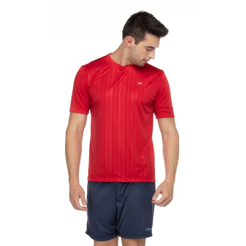 Camiseta Adams Manga Curta Listrada Embossed - Masculina Vermelho P