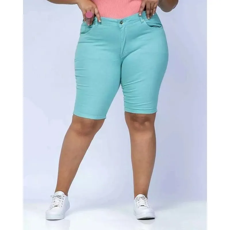 Bermuda Jeans Feminina Pedal Plus Size El 38207 Tam 48 A 56