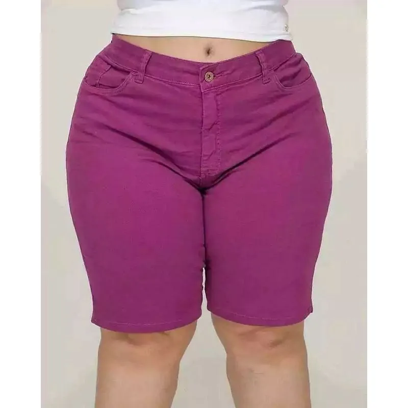 Bermuda Jeans Feminina Pedal Plus Size El 38206 Tam 48 A 54