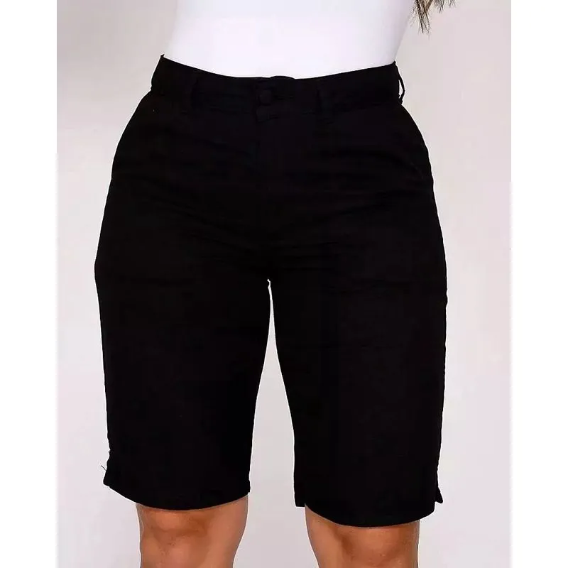Bermuda Feminina Linho Pedal Regular Confort - 38731