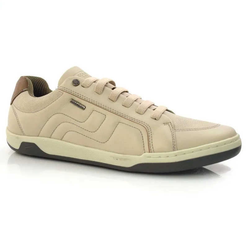 Sapatênis Masculino de Couro Ferracini Creme 7042 38