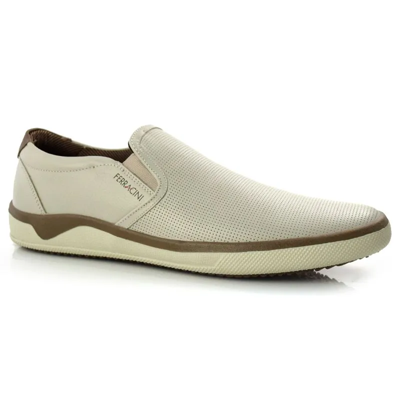Tênis Iate Masculino de Couro Ferracini Cinza 1355 38