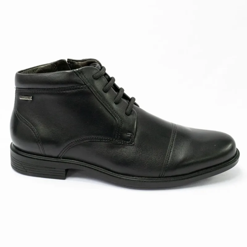 Coturno Ferracini 4536-642G Couro Natural com Fecho Lateral e solado em Borracha Preto