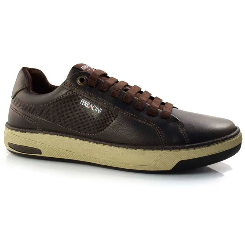 Sapatênis Masculino de Couro Ferracini Angra Marrom 7651 38