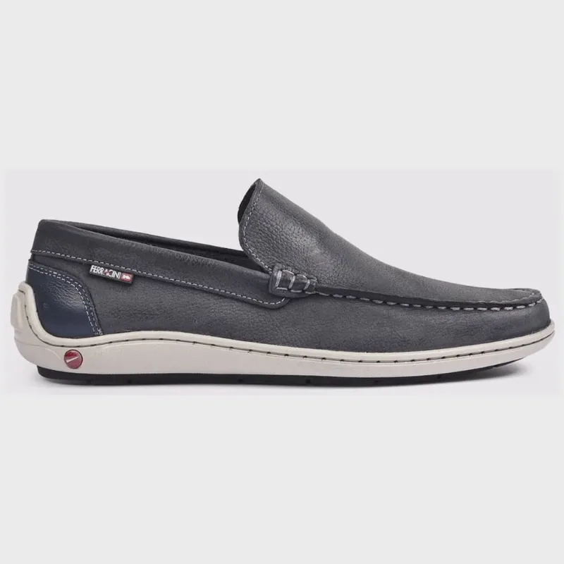 Mocassim Masculino Walk Couro Marinho Ferracini 4880-656E