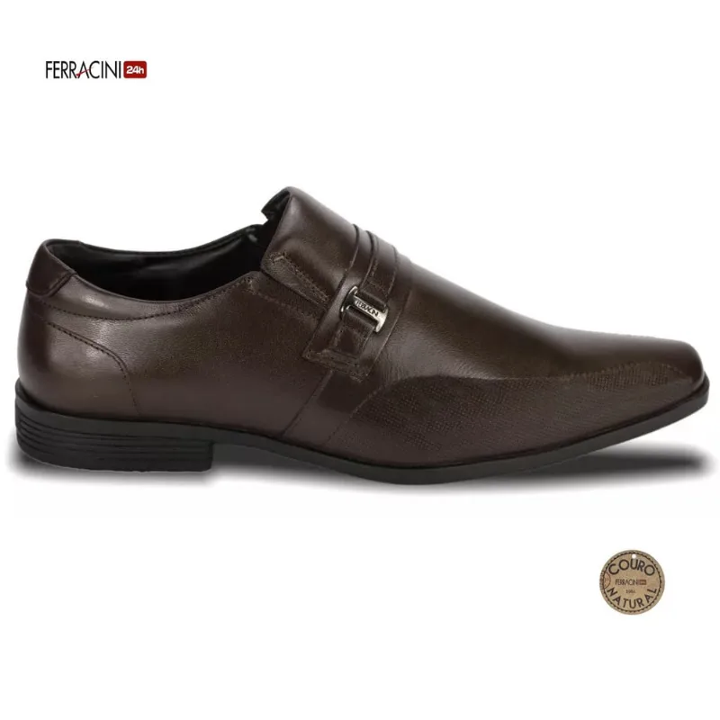 Sapato Social Couro Ferracini Masculino Liverpool 4082 Café