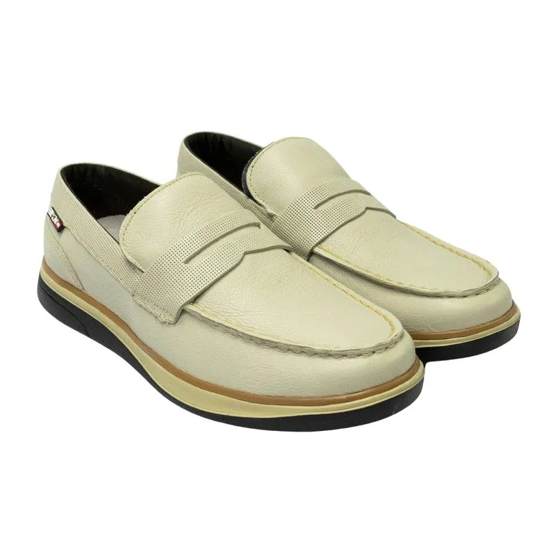 Sapatilha Ferracini 3528-682B Dubay couro legítimo Off White