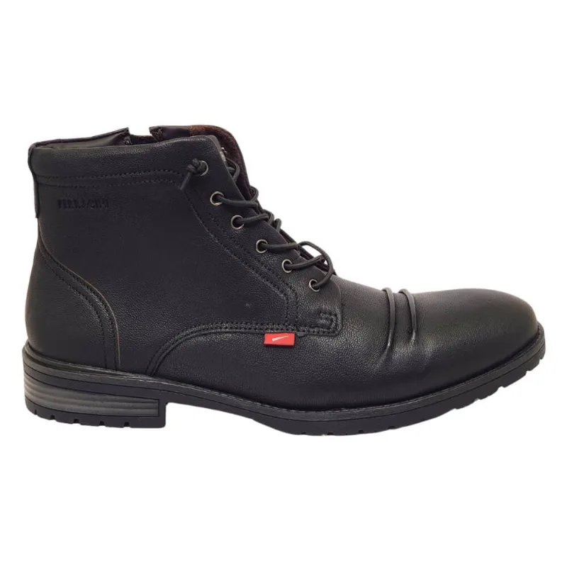 Bota Masculina Cano Médio Ziper Coturno Couro Ferracini