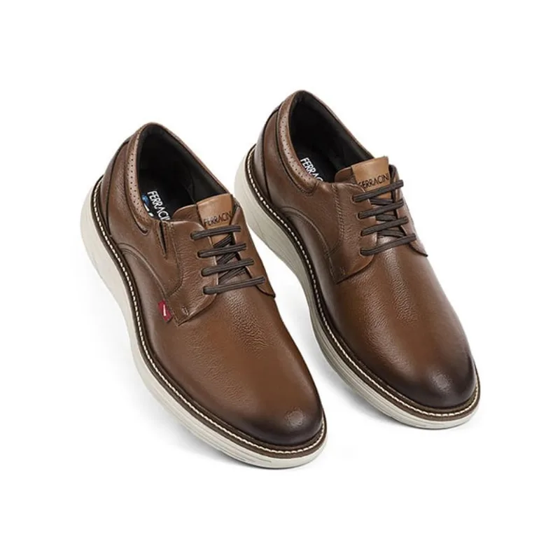Sapato social masculino ferracini full 4565-696J em couro ajuste por elástico
