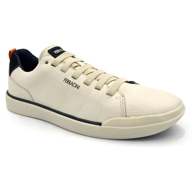 Sapatênis de Couro Masculino Ferracini Star Off White 1065 40
