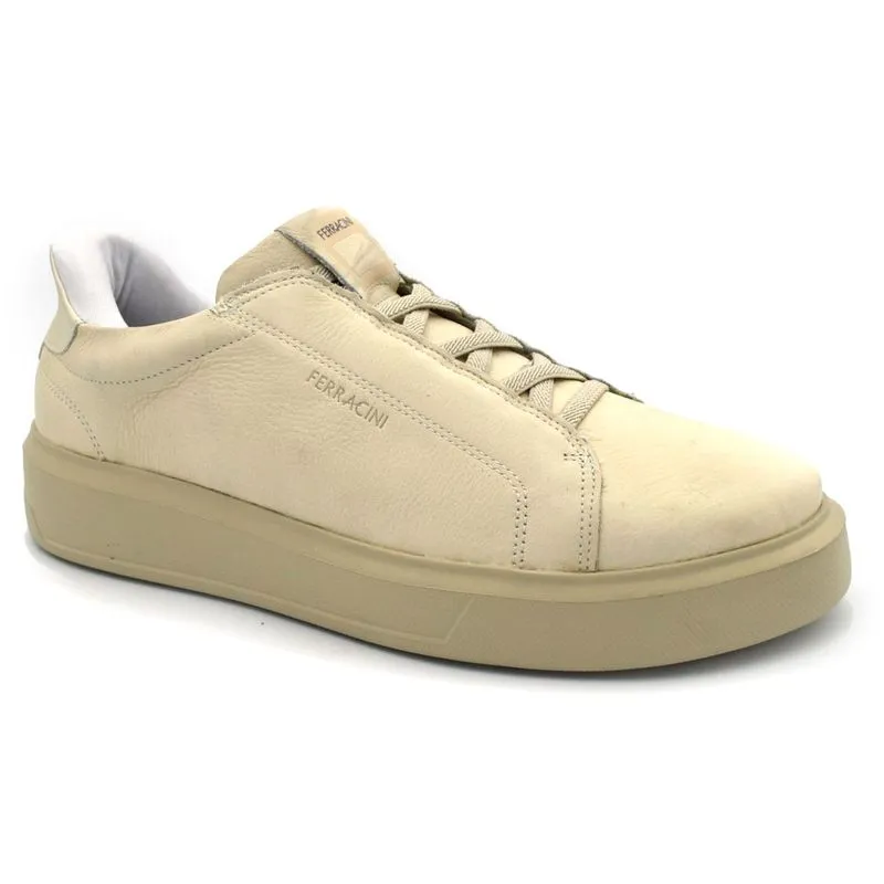 Tênis de Couro Masculino Ferracini Flip Bege 9112 43