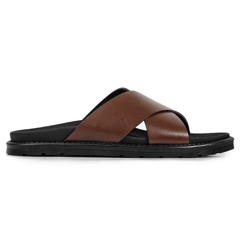 Chinelo Ferracini Couro Arpoador Masculino Pinhão 40