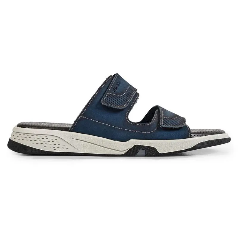 Chinelo Slide Feracini Couro Masculino Marinho 41